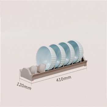 Brown Bowls and Plates Rack