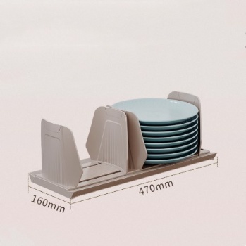 Brown Bowls and Plates Rack