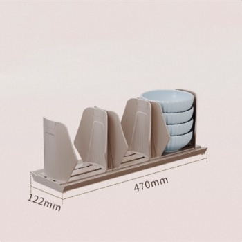 Brown Bowls and Plates Rack