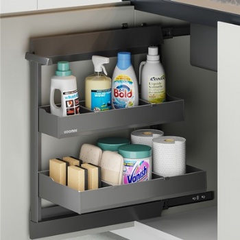 Under sink side pullout basket