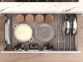 High end cookware pullout basket