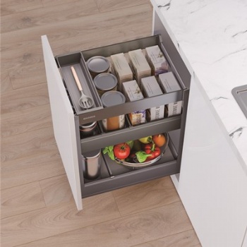 2 tiers narrow pullout basket