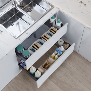 Pullout under sink U shape baskets