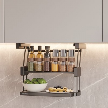 Pull down folding shelf