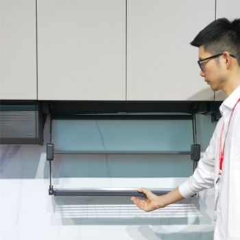 Pull down folding shelf