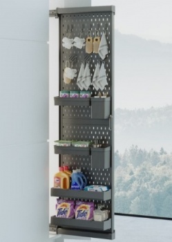 pull out pegboard storage rack