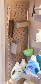 pull-Out Utility Organizer with Pegboard