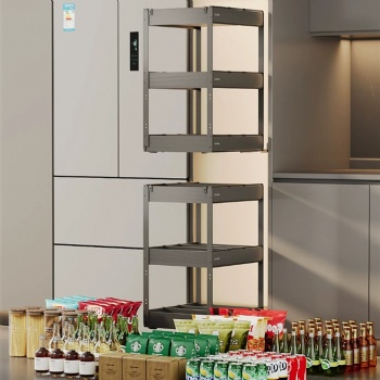 Tall cabinet pullout basket