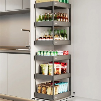 Tall cabinet pullout basket
